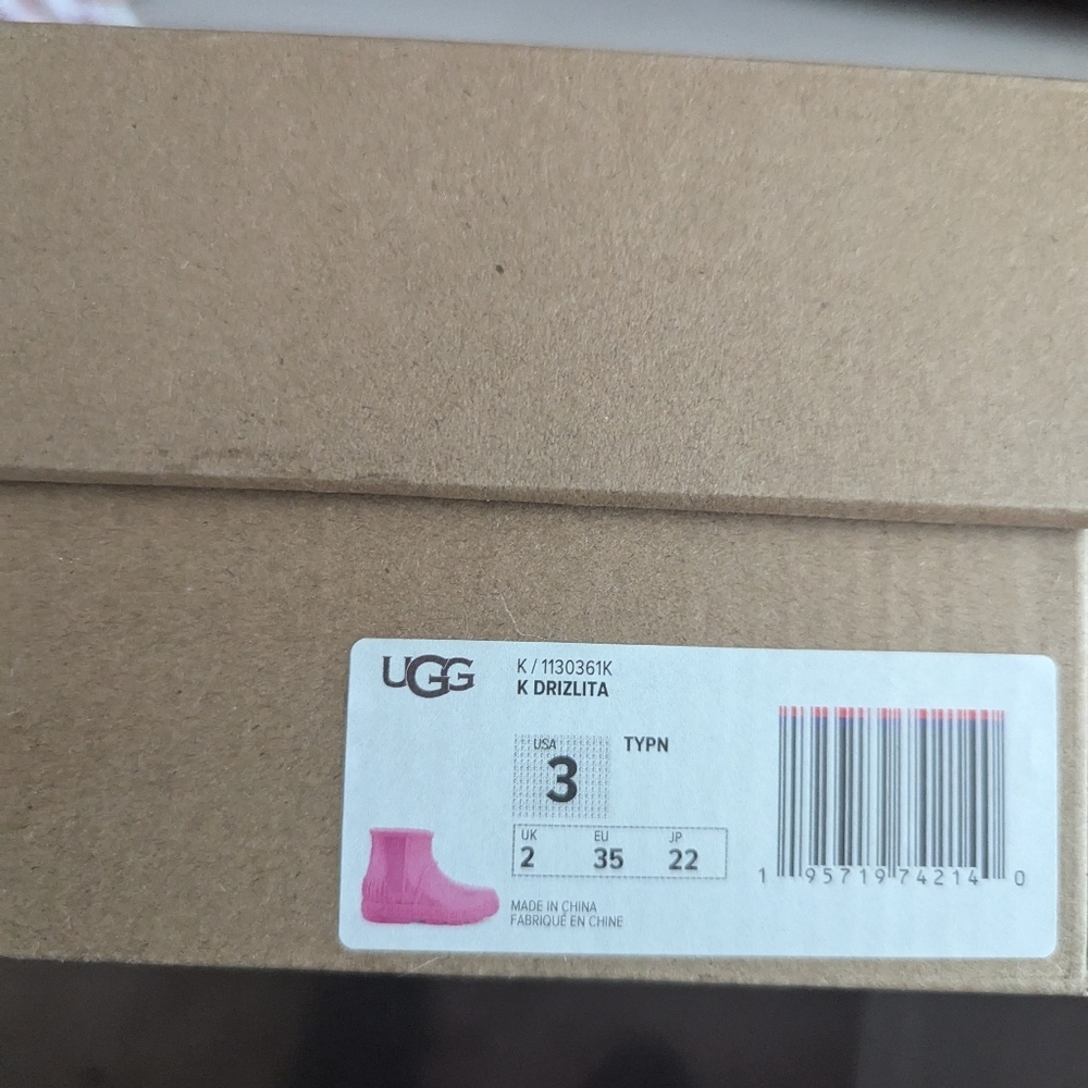 UGG Drizlita Rainboots Toddler Girl Pink Size 3 - Picture 3 of 15